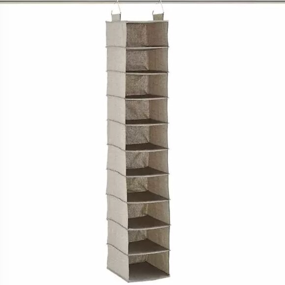 The Container Store 10-Compartment Hanging Closet Organizer Grey - Picture 1 of 9